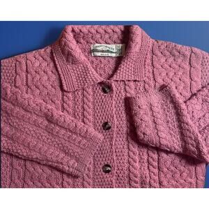 Aran Crafts | Dusty Rose | Button Down Cardigan| 100% Wool | Scandigirl XL |